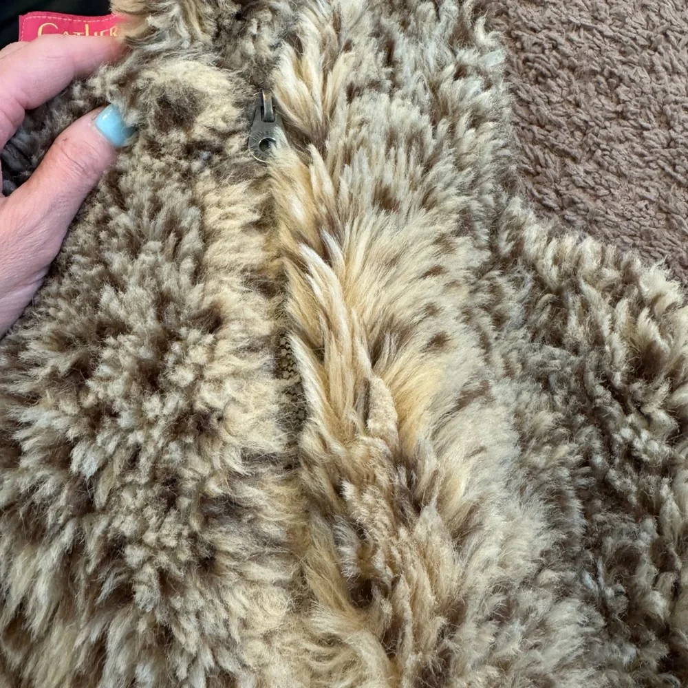 2 FOR $20 CATHERINE MALANDRINO Leopard Print Faux Fur Vest Girls M Women S $70 - Picture 3 of 9